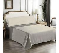 IN NICE Juego de Sabanas 3 Piezas 105x200 - Poliéster Microfibra - Sábana Bajera, Sábana Plana y 1 Funda de Almohada(Cama 105, CELLA Beige)