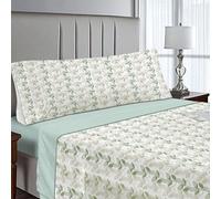 IN NICE Juego de Sabanas 3 Piezas 105x200 - Poliéster Microfibra - Sábana Bajera, Sábana Plana y 1 Funda de Almohada(Cama 105, BENALI Verde)