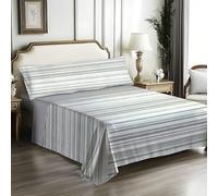 IN NICE Juego de Sabanas 3 Piezas 135x200 - Poliéster Microfibra - Sábana Bajera, Sábana Plana y 1 Funda de Almohada(Cama 135, CANDAS Gris)