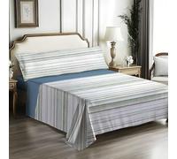 IN NICE Juego de Sabanas 3 Piezas 135x200 - Poliéster Microfibra - Sábana Bajera, Sábana Plana y 1 Funda de Almohada(Cama 135, CANDAS Azul)