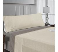 IN NICE Juego de Sabanas 3 Piezas 135x200 - Poliéster Microfibra - Sábana Bajera, Sábana Plana y 1 Funda de Almohada(Cama 135, CELLA Beige)