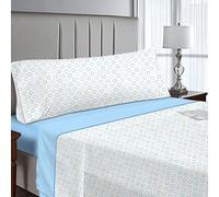 IN NICE Juego de Sabanas 3 Piezas 135x200 - Poliéster Microfibra - Sábana Bajera, Sábana Plana y 1 Funda de Almohada(Cama 135, Sotos Azul)