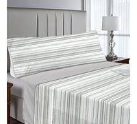 IN NICE Juego de Sabanas 3 Piezas 150x200 - Poliéster Microfibra - Sábana Bajera, Sábana Plana y 1 Funda de Almohada(Cama 150, CANDAS Gris)