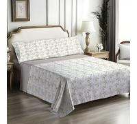 IN NICE Juego de Sabanas 3 Piezas 150x200 - Poliéster Microfibra - Sábana Bajera, Sábana Plana y 1 Funda de Almohada(Cama 150, BENALI Beige)