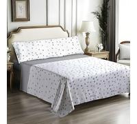 IN NICE Juego de Sabanas 3 Piezas 90x200 - Poliéster Microfibra - Sábana Bajera, Sábana Plana y 1 Funda de Almohada(Cama 90, BARBATE Gris)