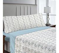 IN NICE Juego de Sabanas 3 Piezas 90x200 - Poliéster Microfibra - Sábana Bajera, Sábana Plana y 1 Funda de Almohada(Cama 90, BENALI Azul)