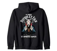 In Nomine Patris Et Filii Devil Graphic Sarcasm Declaración Sudadera con Capucha