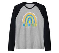In October We Wear Blue Yellow Down Syndrome Awareness Camiseta Manga Raglan