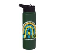 In October We Wear Blue Yellow Down Syndrome Awareness Stainless Steel Insulated Water Bottle