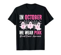 In October We Wear Pink Breast Cancer Halloween Team Camiseta