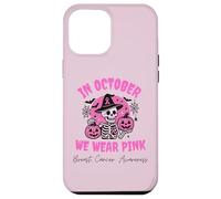 In October We Wear Pink Breast Cancer Skeleton Halloween Carcasa para iPhone 12 Pro MAX
