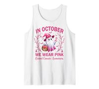 In October We Wear Pink Breast Cancer Women Halloween Camiseta sin Mangas