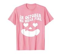 In October We Wear Pink, Pumpkin Face Groovy Breast Cancer Camiseta