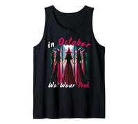 In October We Wear Pink Witch Halloween Breast Cancer Camiseta sin Mangas