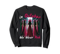 In October We Wear Pink Witch Halloween Breast Cancer Sudadera