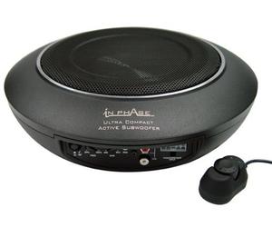 In Phase Car Audio, USW10 300W 10" sistema de subwoofer activo de instalación bajo el asiento, ultra delgado, compacto, aluminio fundido