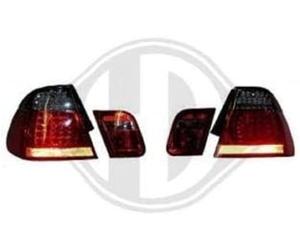 in.pro. 1214898 - Faros traseros LED HD para BMW E46, año de fabricación: 01-05, 4 puertas, 4 piezas, cristal transparente, rojo y negro