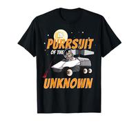 In Purrsuit of the Unknown Funny Space Cat hombres mujeres Camiseta