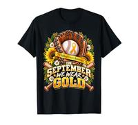 In September We Wear Gold Baseball Childhood Cancer Awarenes Camiseta