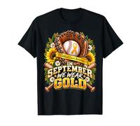 In September We Wear Gold Baseball Childhood Cancer Awarenes Camiseta gráfica económica