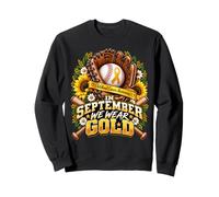 In September We Wear Gold Baseball Childhood Cancer Awarenes Sudadera