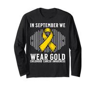 In September We Wear Gold Childhood Cancer Awareness Gifts Manga Larga