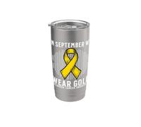In September We Wear Gold Childhood Cancer Awareness Gifts Vaso térmico de acero inoxidable de doble pared