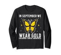 In September We Wear Gold Childhood Cancer Awareness Kids Manga Larga