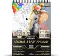 In Textu - Adorables Crías de Animales - Libro de Colorear para Adultos y Adolescentes con Ejemplos Coloreados Inspiradores - Papel Premium 200 g/m² - Encuadernación en Espiral Fina