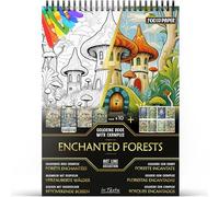 In Textu - Bosques Encantados - Libro de Colorear para Adultos y Adolescentes con Ejemplos Coloreados Inspiradores - Papel Premium 200 g/m² - Encuadernación en Espiral Fina - Cuaderno de Colorear