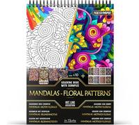 In Textu - Mandalas - Motivos florales - Libro de colorear para adultos y adolescentes con ejemplos coloreados inspiradores - Papel premium de 200 g/m² - Encuadernación en espiral fina -
