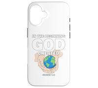 In The Beginning God Created - Christian Creation Genesis Carcasa para iPhone 16