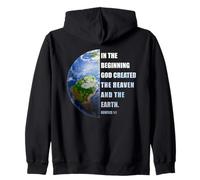 In The Beginning, God Created - Genesis 1:1 Christian Verse Sudadera con Capucha