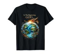 In The Beginning God... Earth Genesis 1:1 Bible Verse Nature Camiseta