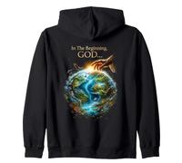 In The Beginning God... Earth Genesis 1:1 Bible Verse Nature Sudadera con Capucha