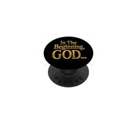 In The Beginning God... Genesis 1:1 Christian Bible Verse PopSockets PopGrip Adhesivo