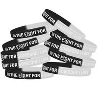 In The Fight For Someone I Love - Pulsera de Silicona (10 Unidades), Black, White, Unisex