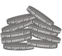 In The Fight For Someone I Love - Pulsera de Silicona (10 Unidades), Gris, Unisex