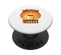 In The Mood for Coffee Retro 70s Cafeine Lover Foodie PopSockets PopGrip Adhesivo