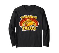 In The Mood for Tacos Retro 70's Taco Lover Foodie Manga Larga