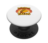 In The Mood for Tacos Retro 70's Taco Lover Foodie PopSockets PopGrip Adhesivo