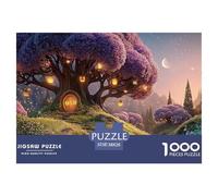 in The Moonlit Night An Elegant Purple Tree 1000 Pcs Cartón Rompecabezas Purple Glowing Tree Imposible, Difícil Juego Familiar Puzzle para Adultos Y Niños 38x26cm/1000pcs