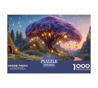 in The Moonlit Night An Elegant Purple Tree 1000 Pcs Cartón Rompecabezas Purple Glowing Tree Liberador De Estrés Juego Familiar Puzzle para Niños Pequeños 38x26cm/1000pcs