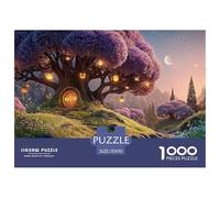in The Moonlit Night An Elegant Purple Tree 1000 Pcs Cartón Rompecabezas Purple Glowing Tree Liberador De Estrés Juego Familiar Puzzle para Adultos Y Niños 70x50cm/1000pcs