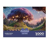 in The Moonlit Night An Elegant Purple Tree 1000 Pcs Cartón Rompecabezas Purple Glowing Tree Liberador De Estrés Juego Familiar Puzzle para Niños Pequeños 70x50cm/1000pcs
