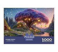 in The Moonlit Night An Elegant Purple Tree 1000 Piezas Cartón Rompecabezas Purple Glowing Tree Liberador De Estrés Juego Familiar Puzzle para Niños Pequeños 70x50cm/1000pcs