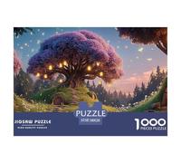 in The Moonlit Night An Elegant Purple Tree 1000 Piezas Cartón Rompecabezas Purple Glowing Tree Liberador De Estrés Juego Familiar Puzzle para Niños Pequeños 38x26cm/1000pcs