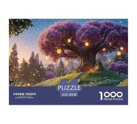 in The Moonlit Night An Elegant Purple Tree 1000 Piezas Papel Ecológico Rompecabezas Purple Glowing Tree Liberador De Estrés Juego Creativo Puzzle para Niños Pequeños 52x38cm/1000pcs