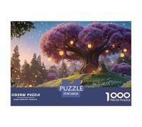 in The Moonlit Night An Elegant Purple Tree 1000 Piezas Papel Ecológico Rompecabezas Purple Glowing Tree Liberador De Estrés Juego Creativo Puzzle para Adultos Y Niños 38x26cm/1000pcs