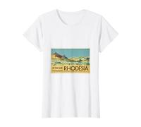 In The Sun - Póster de Viaje de Rhodesian Camiseta gráfica económica, Mujer, Blanco, XL
